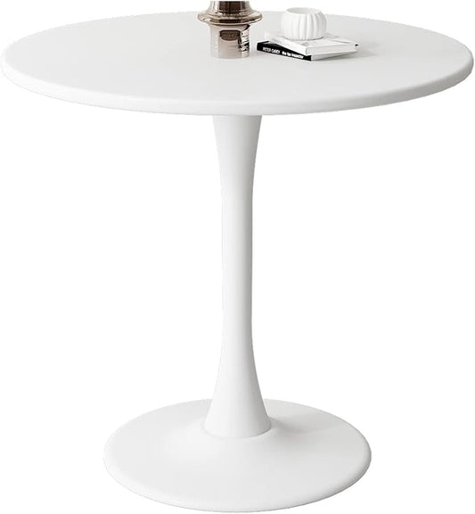 White Round Table Modern Tulip Dining Table White Round Kitchen Table Mid Century Coffee Table for Living Room, 31.5 inch