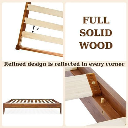 Dinkee Basic Bed Frame Without headboard - Caramel -Twin