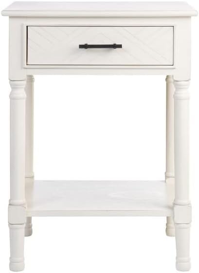 SAFAVIEH Home Collection Peyton Distressed White 1-Drawer Lower Shelf Accent Table ACC5704A