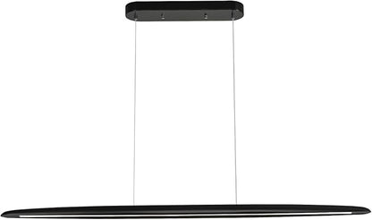 71" Wood Linear Pendant Light Black Linear Pendant Dinning Room Hanging Lights LED Dimmable Chandeliers 50w for Dining Room Pool Table Lights Kitchen Island Light Black