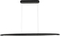 39" Wood LED Linear Pendant Light Black Linear Pendant Dinning Room Hanging Lights LED Dimmable Chandeliers 24w for Dining Room Pool Table Lights Kitchen Island Light Black