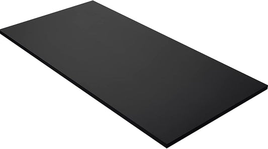 Kaboon Universal Table Top 23.62" D x 55" W, Solid One-Piece Desktop, Wood Countertop, Reversible Laminate Top, Double Desks, L-Desk DIY, for Home and Commercial, Black