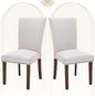 COLAMY Upholstered Parsons Dining Chairs Set of 2, Fabric Dining Room Kitchen Side Chair with Nailhead Trim and Wood Legs - Beige