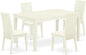 East West Furniture CAIP5-LWH-C 5 Piece Dinette Set for 4 Includes a Rectangle Dining Room Table and 4 Linen Fabric Kitchen Dining Chairs, 36x60 Inch, Linen White