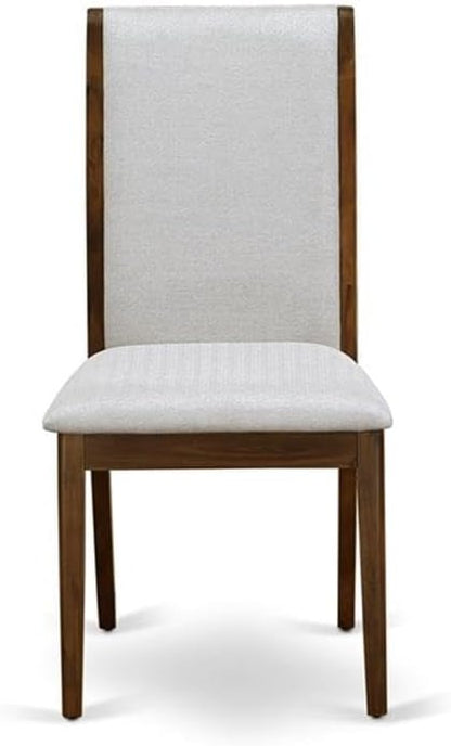 East West Furniture ANLA3-AWA-05 3 Piece Dining Set Includes a Round Kitchen Table with Pedestal and 2 Parson Chairs, 36x36 Inch, Antique Walnut