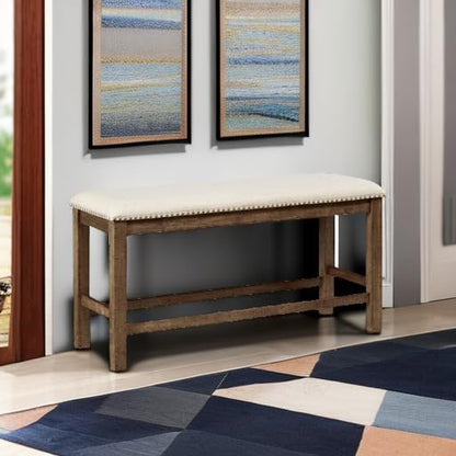 Signature Design by Ashley Morriville Counter Height Upholstered Dining Room Bench, Brown