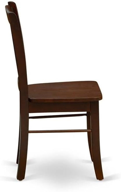 East West Furniture HLDL3-MAH-W 3 Piece Kitchen Table Set for Small Spaces Contains a Round Dining Room Table with Pedestal and 2 Solid Wood Seat Chairs, 42x42 Inch, Mahogany