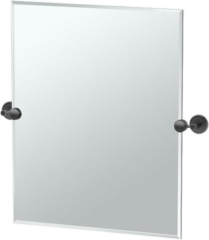 Gatco 4249MXSM II Latitude Small Wall Rectangle Mirror Matte Black, 24 H x 19.5 W