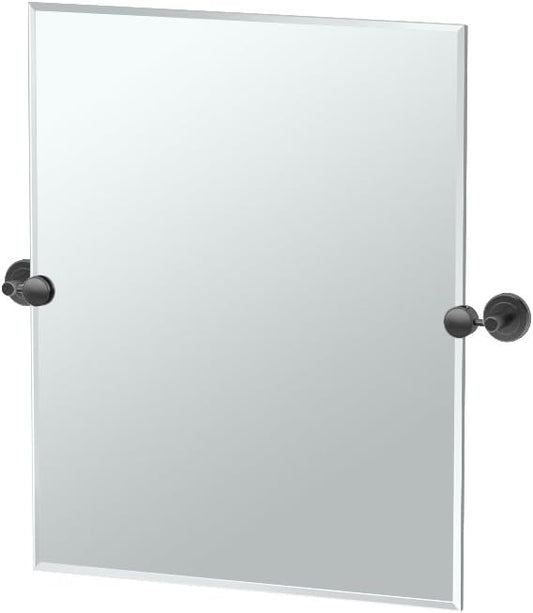 Gatco 4249MXSM II Latitude Small Wall Rectangle Mirror Matte Black, 24 H x 19.5 W