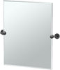 Gatco 4249MXSM II Latitude Small Wall Rectangle Mirror Matte Black, 24 H x 19.5 W