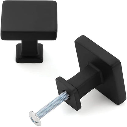 KOOFIZO 30 Pack Black Cabinet Knobs Matte Black Drawer Knobs K08 Square Single Hole Cabinet Pulls for Cabinets Drawer Dresser Cupboard Bedroom Closet Bathroom Vanity