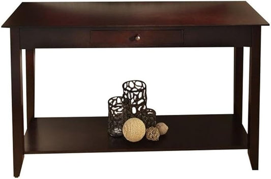 Convenience Concepts American Heritage 1 Drawer Console Table with Shelf, Espresso