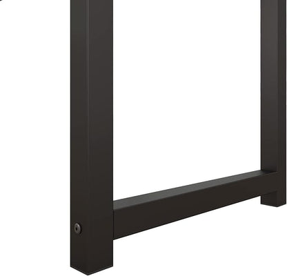Decoholic 63 Inch Home Office Computer Two-Color Panel Desk with Storage Bag and Hook, Black, Sandalwood Color, Industrial Modern Laptop Desk