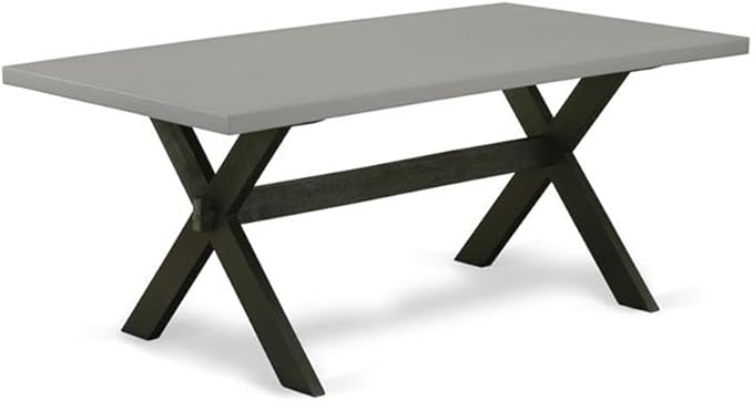 East West Furniture X697AB624-5 5 Piece Kitchen Table Set Includes a Rectangle Dining Room Table with X-Legs and 4 Black Color Linen Fabric Parson Dining Chairs, 36x60 Inch, Multi-Color