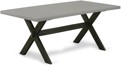 East West Furniture X697FR102-5 5 Piece Kitchen Table Set for 4 Includes a Rectangle Dining Room Table with X-Legs and 4 Light Beige Linen Fabric Upholstered Chairs, 40x72 Inch, Multi-Color