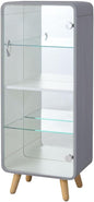PaletteLife Figurine-Case 4 Tiers Collection-Case Mirror-Backboard Woodgrain Gray BLT-612GY