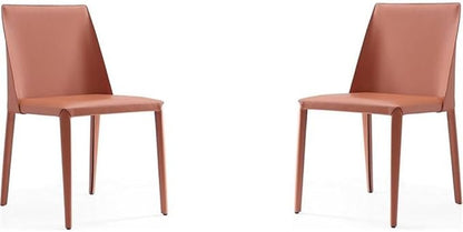 Manhattan Comfort Paris Clay Saddle Leather Dining Chair (Set of 4), Clay