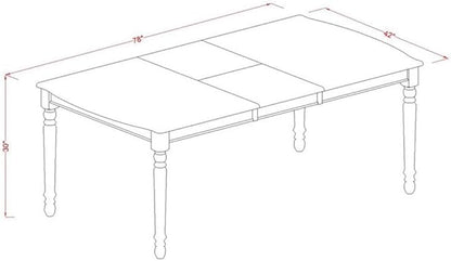 East West Furniture DOCA7-MAH-W 7 Piece Dining Table Set Consist of a Rectangle Dinner Table with Butterfly Leaf and 6 Dining Room Chairs, 42x78 Inch, Mahogany