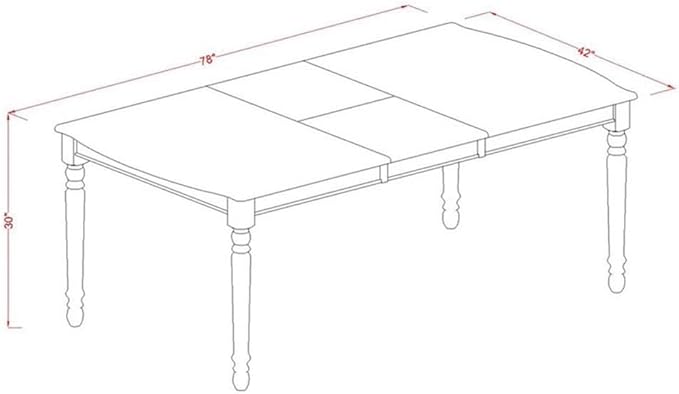 East West Furniture DOCE5-MAH-10 5 Piece Kitchen Table Set for 4 Includes a Rectangle Dining Room Table with Butterfly Leaf and 4 Dahlia Linen Fabric Parsons Chairs, 42x78 Inch, Mahogany