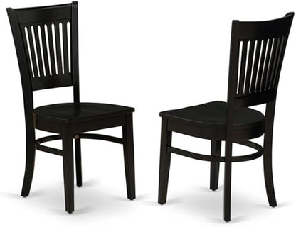 East West Furniture LGVA9-BLK-W 9 Piece Kitchen Table & Chairs Set Includes a Rectangle Dining Room Table with Butterfly Leaf and 8 Solid Wood Seat Chairs, 42x84 Inch, Black