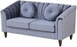 60" Loveseat Sofa, Microfiber Chesterfield Upholstered Sofas Love Seat, Couch Chair Sets with Style Button Tufted, Scroll Arms and Nailhead for Living Room, Office, Grey