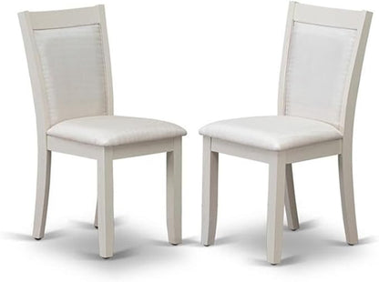 East West Furniture X097MZ001-9 9 Piece Kitchen Table Set Includes a Rectangle Dining Table with X-Legs and 8 Cream Linen Fabric Parson Dining Room Chairs, 40x72 Inch, Multi-Color