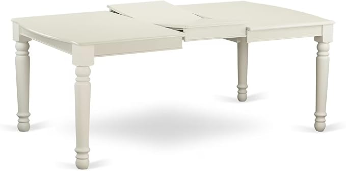 East West Furniture DOIP5-LWH-W 5 Piece Dining Set Includes a Rectangle Dining Table with Butterfly Leaf and 4 Kitchen Chairs, 42x78 Inch, Linen White
