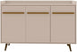 Manhattan Comfort Bradley Buffet Cabinet with Storage, Mid Century Modern Sideboard with 4 Shelves and Soft Close Doors, TV Stand Media Console for up to 50" Screens, 53.54" Long, Off White