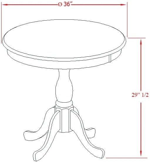 East West Furniture AMSI3-LWH-15 3 Piece Dining Table Set for Small Spaces Contains a Round Kitchen Table with Pedestal and 2 Baby Blue Linen Fabric Parsons Chairs, 36x36 Inch, Linen White