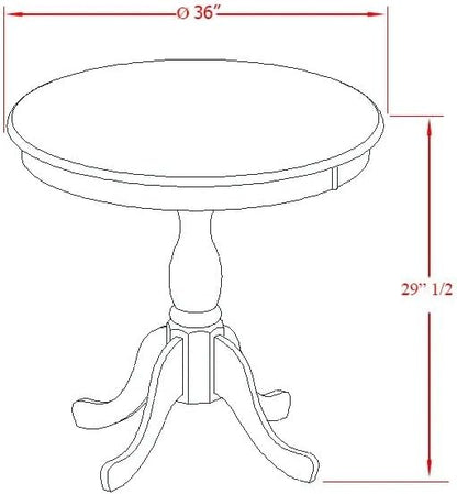 East West Furniture AMDA3-LWH-C 3 Piece Dining Table Set for Small Spaces Contains a Round Kitchen Table with Pedestal and 2 Linen Fabric Upholstered Chairs, 36x36 Inch, Linen White