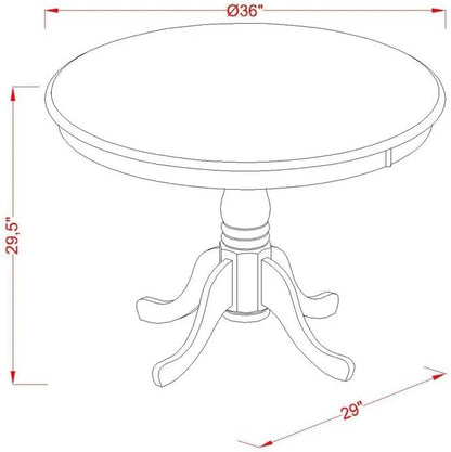 East West Furniture ANAS3-AWA-27 3 Piece Modern Dining Set consists A Dinning Table and 2 Light Gray Polyester Fabric Dinner Chairs, Antique Walnut