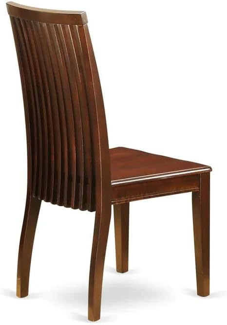 East West Furniture DLIP5-MAH-W 5 Piece Dining Room Furniture Set Includes a Round Kitchen Table with Dropleaf and 4 Dining Chairs, 42x42 Inch, Mahogany