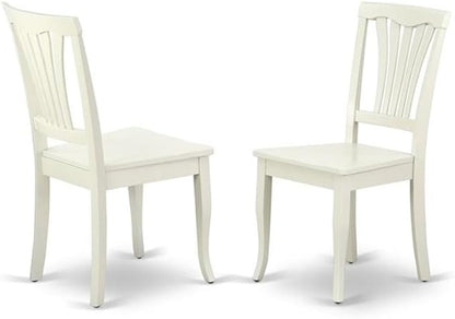 East West Furniture DMAV5-LWH-W 5 Piece Modern Dining Table Set Includes a Round Wooden Table with Dropleaf and 4 Dining Chairs, 42x42 Inch, Linen White
