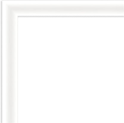 Amanti Art White Bathroom Mirror for Over Sink, 23x19 Oliver White Narrow Rectangle Vanity Mirror, Small Modern Wood Frame, Hangs Horizonally and Vertically, Bathroom Wall Decor, Beveled Edge