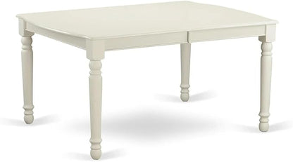 East West Furniture DODA9-LWH-22 9 Piece Kitchen Set Consists of a Rectangle Dining Table with Butterfly Leaf and 8 Polyester Fabric Padded Chairs, Linen White