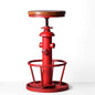 Industrial Bar Stools Vintage Swivel Bar Chairs 24.8-30.7inch Height Adjustable Farmhouse Kitchen Counter Island Stool Fire Hydrant Design Pub Stool