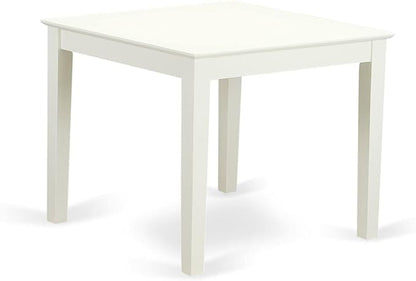East West Furniture OXBR3-LWH-02 3 Piece Dining Room Furniture Set Contains a Square Dining Table and 2 Light Beige Linen Fabric Parsons Chairs, 36x36 Inch, Linen White