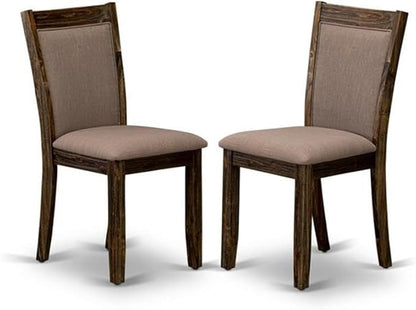 East West Furniture X797MZ748-6 6 Piece Dinette Set Contains a Rectangle Dining Table with X-Legs and 4 Coffee Linen Fabric Parson Chairs with a Bench, 40x72 Inch, Multi-Color