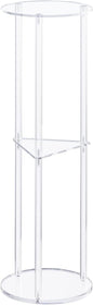 HMYHUM Acrylic Drink Table for Small Spaces, Martini Table for Living Room, Small Drink Side Table, 3 Tiers, Round, Modern, 8" L x 8" W x 26" H, Clear
