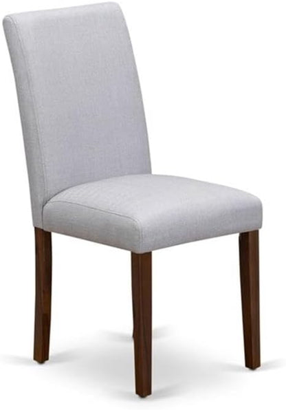East West Furniture ANAB5-AWA-05 5 Piece Kitchen Table & Chairs Set Contains a Round Dining Room Table with Pedestal and 4 Upholstered Chairs, 36x36 Inch, Antique Walnut