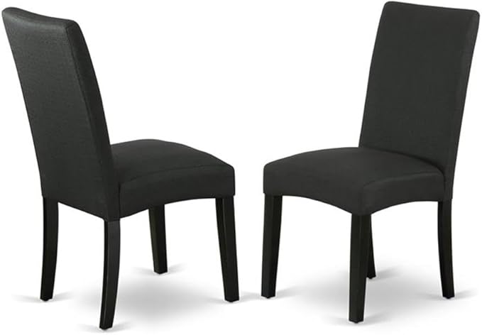 East West Furniture X677DR124-5 5 Piece Dining Room Table Set Includes a Rectangle Dining Table with X-Legs and 4 Black Color Linen Fabric Upholstered Chairs, 40x72 Inch, Multi-Color