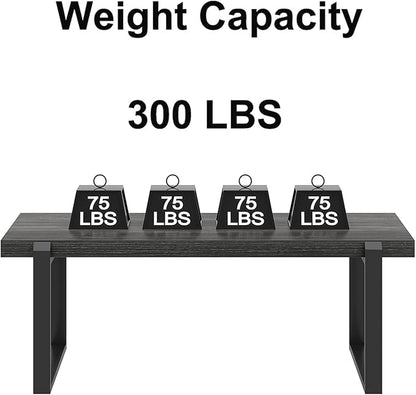 FOLUBAN Coffee Table, Modern Industrial Wood and Metal Center Table, Rectangle Cocktail Tea Table for Living Room, Dark Gray, 44 Inch