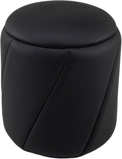 Get Set Style Modern Round Ottoman with Soft Padded Seat, Multifunctional Vanity Chairs for Makeup, Upholstered Footrest Stool Ottoman Foot Stool for Living Room, Bedroom