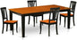 East West Furniture QUAV5-BCH-W 5 Piece Dining Set Includes a Rectangle Dining Room Table with Butterfly Leaf and 4 Kitchen Chairs, 40x78 Inch, Black & Cherry