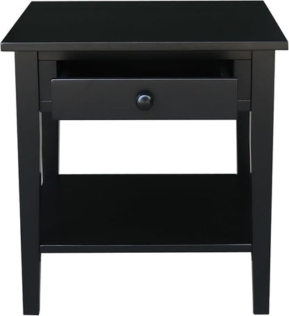 IC INTERNATIONAL CONCEPTS Solid Wood Spencer End Table, Black