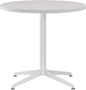 White Dining Table Round Small Office Table Conference Table Coffee Meeting Table for Office Boardroom Kitchen Living Room Waterproof Desktop Easy Assembly 31.5 inch