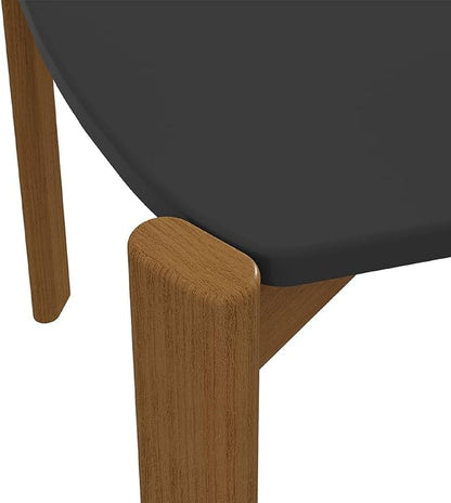 Manhattan Comfort Gales 47-Inch Mid Century Modern Dining Table for 2-4 Person, Unique Minimalist Home Furniture with Solid Eucalyptus Wood Legs, Matte Black