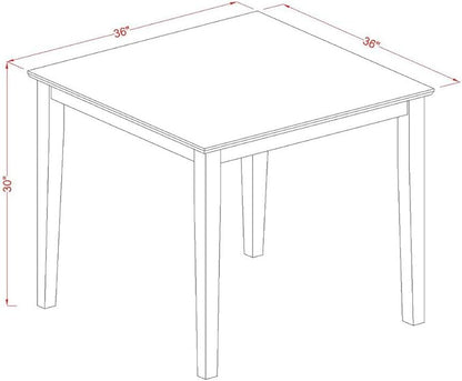 East West Furniture OXEL3-LWH-07 3 Piece Kitchen Table Set for Small Spaces Contains a Square Dining Room Table and 2 Gray Linen Fabric Upholstered Chairs, 36x36 Inch, Linen White