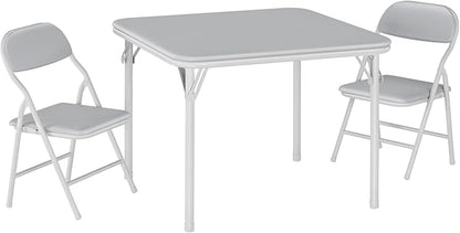 GarveeHome 3-Piece Kids Folding Table and Chairs Set, Toddlers Children's Activity Table and Chairs Set for Dining Room,Daycare,Classrooms