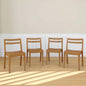 Grain & Grove Davie Dining Room Chairs Set of 4, Solid Wood Modern Kitchen Chair for Living Room, Kitchen, Pecan